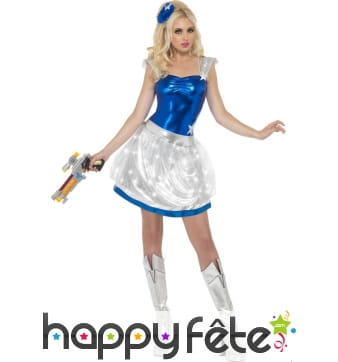 Déguisement blanc bleu femme sexy