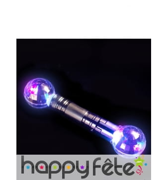 Double bâton boules cristal lumineux