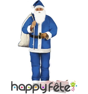 Costume Complet Père Noël Adulte - Veste, Pantalon, Chapeau, Barbe, Accessoires Inclus