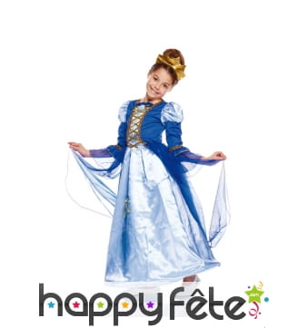 Déguisement bleu de reine pour enfant