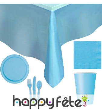 Décorations bleues pastelles d'anniversaire