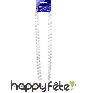 Double collier de perles blanches