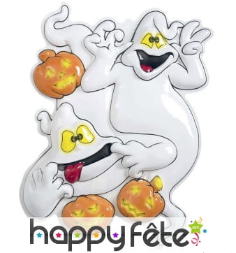 Déco citrouilles et fantômes grimaçants en relief