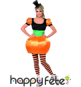Déguisement citrouille orange et noir