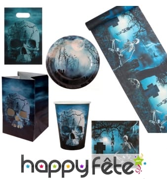 Déco cimetière pour table de Halloween