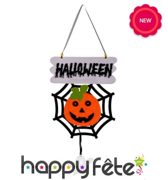 Décoration citrouille pour porte de Halloween