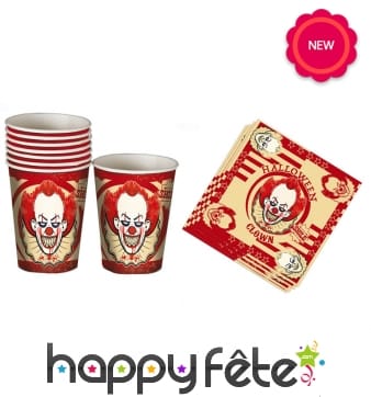 Déco clown tueur pour table d'halloween