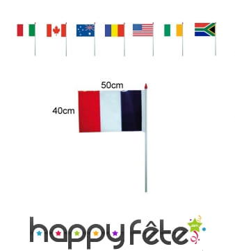 Drapeau de 40x50 sur hampe
