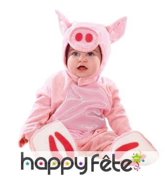 Déguisement de bébé cochon rose