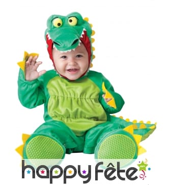 Déguisement de bébé crocodile vert