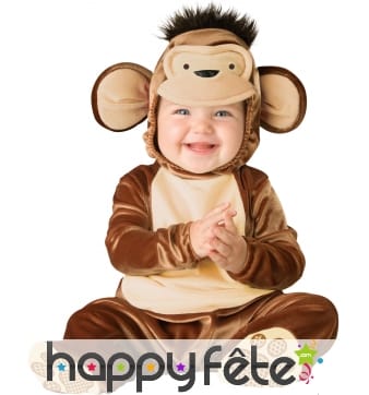 Déguisement de bébé Singe avec cagoule