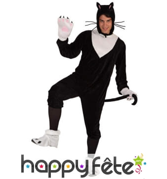 Déguisement de chat noir et blanc pour adulte
