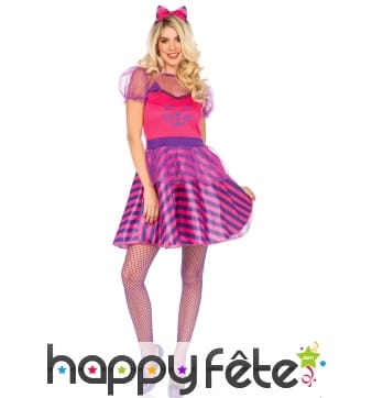 Déguisement de chat rose Miss Cheshire adulte