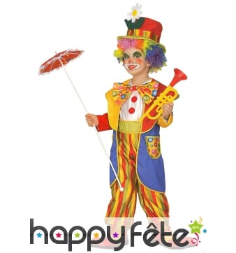 Déguisement de clown jaune et rouge pour enfant