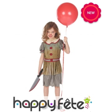 Déguisement de clown vintage Halloween pour fille