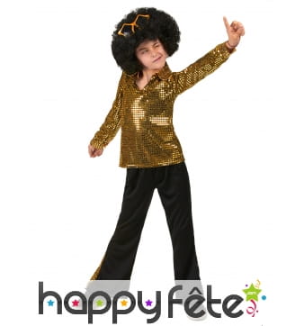Déguisement disco doré pour enfant