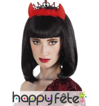 Diadème de diablesse avec cornes rouges