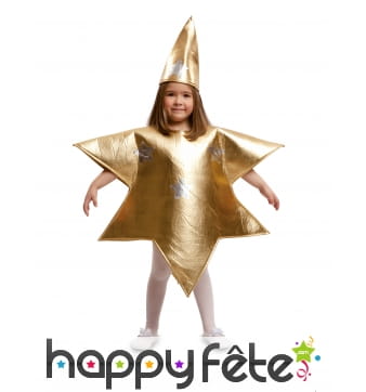 Déguisement d'étoile de Noel dorée pour enfant
