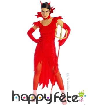 Déguisement diablesse en velours rouge