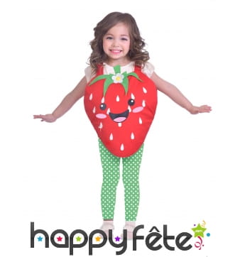 Déguisement de fraise souriante pour petite fille