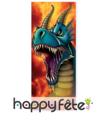 Décoration dragon gueule ouverte pour porte