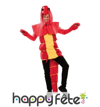 Déguisement de langouste rouge avec cagoule, homme
