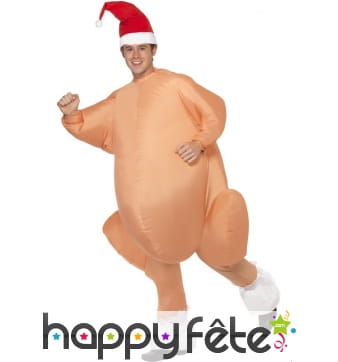 Déguisement dinde noel gonflable