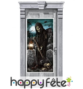 Déco de porte cimetière de zombies