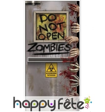 Déco de porte Do not open Laboratoire Zombie