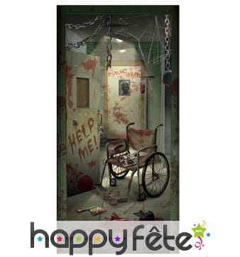 Décor de porte asile pour Halloween