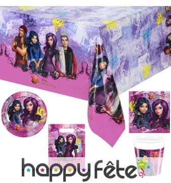 Décos Descendants pour table d'anniversaire