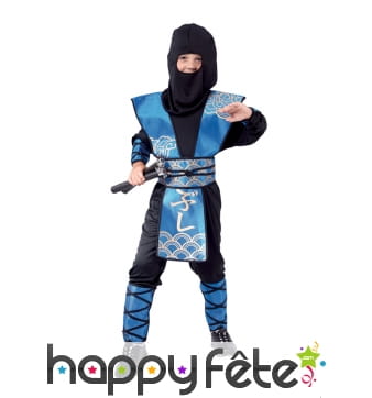 Déguisement de petit ninja bleu