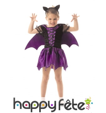 Déguisement de petite chauve-souris violette