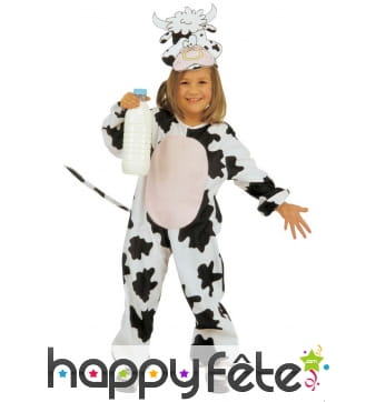Déguisement de petite vache blanche et noire