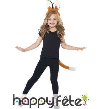 Déguisement de renard. Oreilles et queue