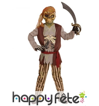 Déguisement de squelette pirate pour enfant