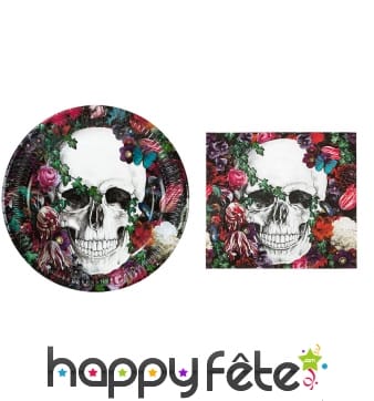 Déco de table Dia de los muertos fleuri