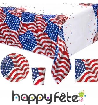 Déco de table imprimée drapeau USA