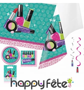 Décorations de table soirée maquillage