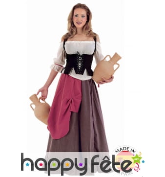 Déguisement de tenancière Médiévale avec corset