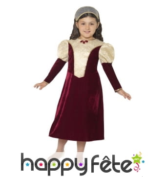 Jupe Longue Médiévale Princesse Pour Fille Avec Bandeau - Costume Victorien - Polyester/élasthanne - Plusieurs Tailles
