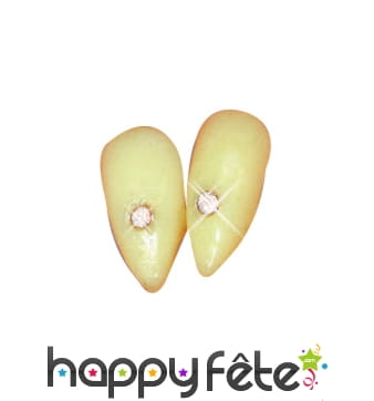 Dents de vampire avec strass argentés