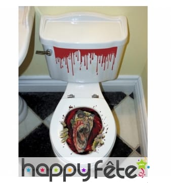 Décoration de wc zombie et sang, autocollants