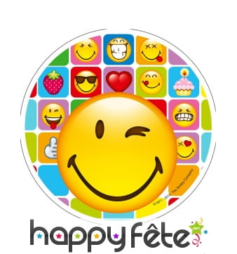 Disque émoticone en sucre de 21cm