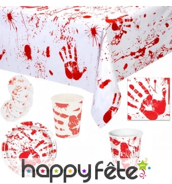 Déco ensanglantée pour table de Halloween