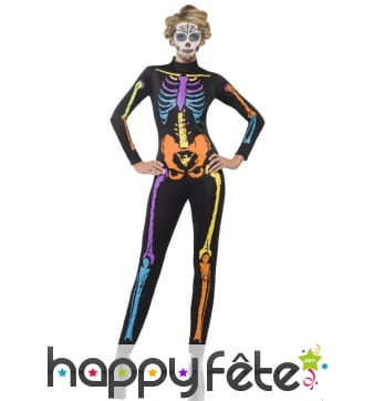 Déguisement fluo homme squelette
