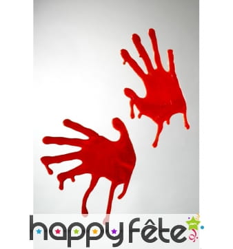 Décoration fenêtres mains ensanglantées