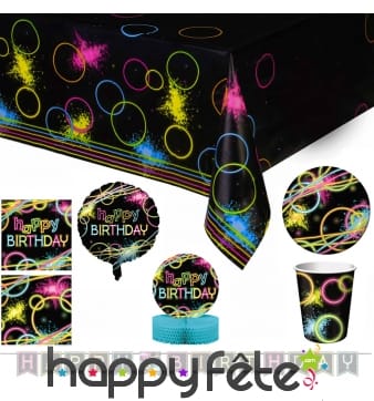 Déco fluo néon pour table