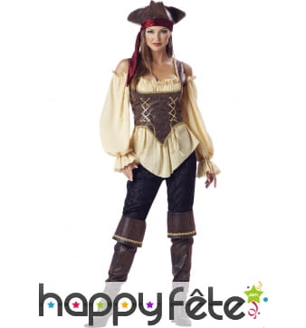 Déguisement femme pirate authentique, prémium