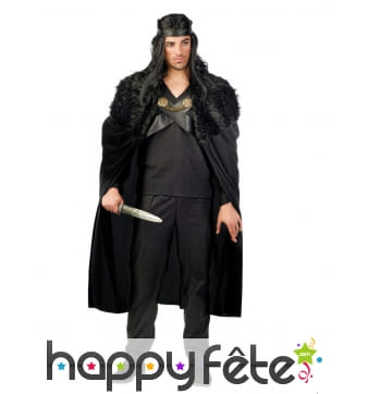 Déguisement garde de nuit médiéval noir pour homme